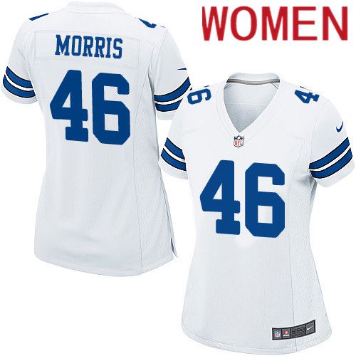 Women Dallas Cowboys 46 Alfred Morris Nike White Team Game NFL Jersey
